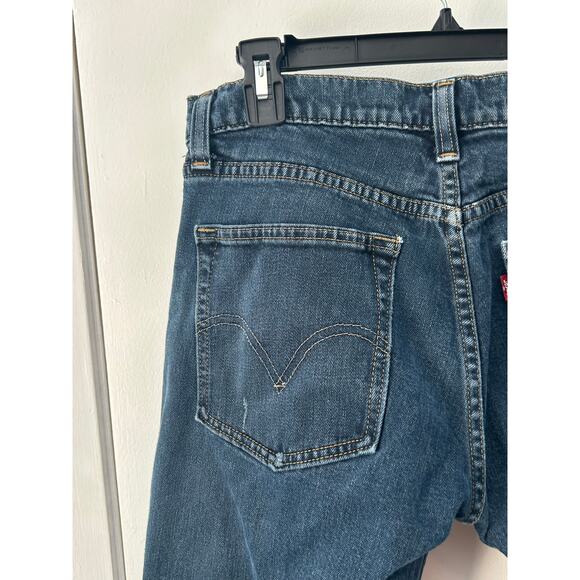 Vintage Levi's Premium Strummer Jeans 32x32 Slim Straight Grunge Raw Hem - Picture 9 of 10